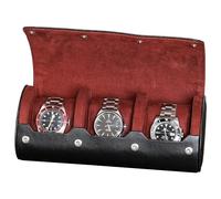 ROTHWELL Custodia da viaggio porta orologi per 3 orologi | Robusta protezione portatile, adatta a tutti gli orologi da polso e smartwatch fino a 50 mm (nero/rosso)