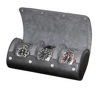 ROTHWELL Custodia da viaggio porta orologi per 3 orologi | Robusta protezione portatile, adatta a tutti gli orologi da polso e smartwatch fino a 50 mm (nero/grigio)