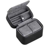 ROTHWELL Organizer per custodia da viaggio per 2 orologi | Robusta protezione portatile con cerniera adatta a tutti gli orologi da polso e smartwatch fino a 50 mm (Nero/Grigio)