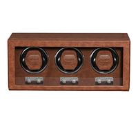 ROTHWELL Triple Watch Winder per orologi automatici con motore silenzioso con velocità multiple e impostazioni di rotazione (Marrone chiaro/marrone)