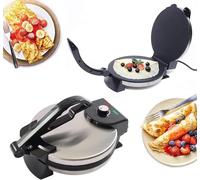 Roti Maker Elettrico Chapati Tortilla Maker Riscaldamento Doppio Lato Acciaio Inox Crepes Maker per Chapati, Tortilla,1800W