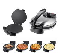 Roti Maker elettrico- Pressa chapati antiaderente temperatura regolabile, riscaldamento su entrambi i lati, maniglia antiscottatura spie luminose, macchina tortilla crêpe pancake 10 pollici