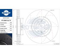 ROTINGER 2x Disco Freno Ø330 Di MM Ventilato Frontale per Jeep Cherokee Alfa
