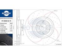 ROTINGER 2X Disco Freno Ø345 Mm Ventilato Anteriore Per Audi A4 Avant 8E2 B6 8EC