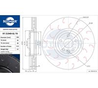 ROTINGER 2X Disco Freno Ø350 Mm Ventilato Anteriore Per Land Rover Range Jaguar