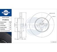 ROTINGER 2X Disco Freno Anteriore Ø255 Mm Ventilato Per Toyota Corolla ZZE12