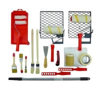 ROTIX Set completo di pittura | 20 pezzi per dipingere pareti e soffitti | Rullo di vernice pennello pellicola di copertura nastro adesivo asta telescopica e pratico aiuto