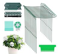 ROTKUSZ 10 Pezzi Anello di Supporto per Piante, 25 × 60cm Metallo Anello di Supporto per Piante, Supporti per Piante da Giardino Semitondo, Sostegni Piante Pomodori
