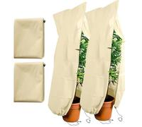 ROTKUSZ 2 Pezzi Telo per Piante Inverno Antigelo, 80 x 120cm Tessuto Non Tessuto per Piante, Traspirante Copertura Piante Inverno Telo Antigelo per Piante per Albero Palma Piante da Balcone Tenda