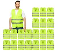 ROTKUSZ 20PCS Gilet di Sicurezza, Giubbotto di Sicurezza Riflettente, Giubbotto Catarifrangente Auto, Gilet di Sicurezza ad Alta visibilità, Gilet Catarifrangente,Giubbotti di Sicurezza Antiforatura