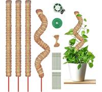 ROTKUSZ 4 Pezzi Palo per Fibra di Cocco per Piante, 70cm Bastone di Muschio, Muschio per Piante Rampicanti Bastone