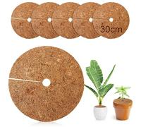 ROTKUSZ 6 Pezzi Disco in Fibra di Cocco, 30cm Pacciamatura Cocco, Cocco Pacciamatura Stuoia di Piante, Cocco per Protezione Piante, Copertura Invernale per Piante in Vaso, Protezione Antigelo