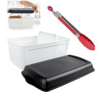 ROTKUSZ Contenitore per il pane con pratico separatore,Contenitore per il pane Portapane In Plastica Con clip in silicone Porta Pane Da Cucina Con Foro Per L'aria Senza Bpa 32 x 16 x 15 cm