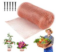 ROTKUSZ Rete in Rame, 12.7cm x 6m Nastro di Rame per Lumache, Recinzione per Lumache, Reti per Giardino, Rete Rame Controllo Parassiti, Flessibile da Giardino in Rame Contro Lumache