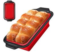 ROTKUSZ Stampi Per Pane in Silicone Pieghevole, Teglia per Pane con Telaio in Metallo Sul Bordo, Antiaderenti Stampo Plumcake per Forno e Microonde, Stampi Silicone Dolci Senza BPA (31 * 17.2 * 7CM)