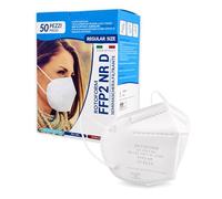 Rotoform Mascherine FFP2 NR D - 50pz | Mascherine a 5 Strati Certificate CE Made in Italy | BFE ≥ 94% | Semimaschera Filtrante Bianca Monouso Extra Comfort | DPI Cat. III