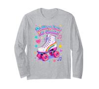 Rotolando nel Pattino a rotelle retrò di Prima elementare per Tornare a Scuola Maglia a Manica