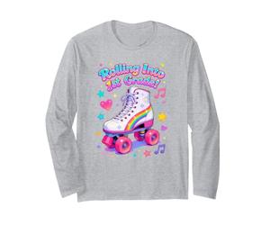 Rotolando nel Pattino a rotelle retrò di Prima elementare per Tornare a Scuola Maglia a Manica