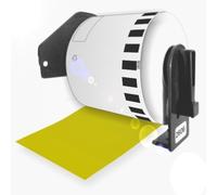 Rotoli di etichette compatibili per Brother DK-22606, 62mm x 15,24m, plastica, giallo