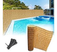 Rotoli di recinzione in bambù naturale per esterni per balcone e patio pannelli di recinzione temporanei Eco Friendly Thatch Tetto sfondo per affittuari colore naturale