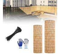 Rotoli di recinzione in bambù, resistente alle intemperie, per la privacy, per patio, balcone, giardino, cortile, piscina e tetti, facile da tagliare, 61 x 915 cm
