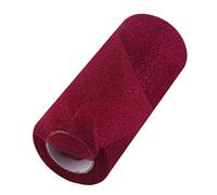 Rotoli di Tulle Glitter, 6 Pollici X 25 Iarde Paillettes Glitter Rotoli di Tulle Rotolo di Tessuto Decorativo in Tulle per Gonne per Sedie Cucito Artigianato Forniture per Matrimoni(Borgogna)