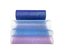 Rotoli di tulle glitter arcobaleno tulle colorato 6 pollici x 10 iarde Tessuto reticolato glitterato Bobina di tulle Rotolo di nastro tulle scintillante Rotolo tessuto con paillettes Blu