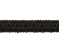 Rotoli Gimp Treccia Orlo, Stile 0050SG, Colore K9 - Puro Nero [12.8m]