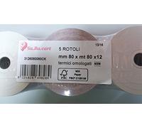 Rotoli per Pos Sistemi Cassa 80x80x12 Termici Omologati Confezione da 5Pz