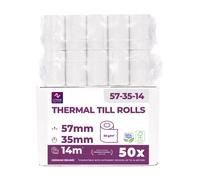 Rotoli Pos 57Mm X 14M X 12Mm - Rotolo Di Carta Termica per Ricevute Bancomat