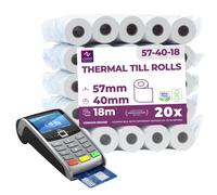 Rotoli Pos 57mm x 18m x 12mm Rotolo di carta termica per ricevute bancomat