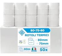 Rotoli Pos 80mm x 80m x 75mm - Rotolo di carta termica per ricevute bancomat - Rotolini per dispositivi pos 80x80x75 (20 Rotoli) Made in Italy, alta qualità (50)
