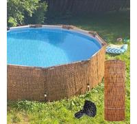 Rotoli Recinzione bambù Recinzioni Privacy Schermi di bambù da Esterno Recinto Canne Decorative per Giardino Parete Piscina Diritto Robusto Facile Tagliare(130cmx250cm)