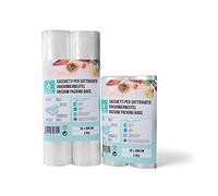 Rotoli Sottovuoto Sacchetti per Alimenti - Super Resistenti - Adatti a Tutte le Macchine Sottovuoto - Trasparenti - Cottura e Congelazione (4, 20x600 & 30x600)