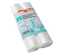 Rotoli Sottovuoto Sacchetti per Alimenti - Super Resistenti - Adatti a Tutte le Macchine Sottovuoto - Trasparenti - Cottura e Congelazione (2, 30x600)