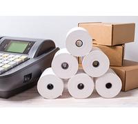Rotoli Termici 57 x 30 R Omologati PBA Free | Per Lettori pos, Registratore di Cassa, Terminali scommesse, ecc | Marchio Gicaprice Personalizzato | Alta Qualita' | 10 Pezzi