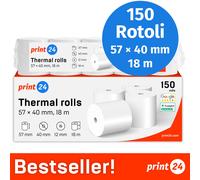 Rotoli termici 57x40x12mm 18m senza BPA PEFC 150 rotoli