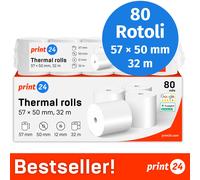 Rotoli termici 57x50x12mm 32m senza BPA PEFC 80 rotoli
