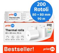 Rotoli termici 80x80x12mm 90m senza BPA PEFC 200 rotoli