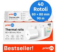 Rotoli termici 80x80x12mm 90m senza BPA PEFC 40 rotoli