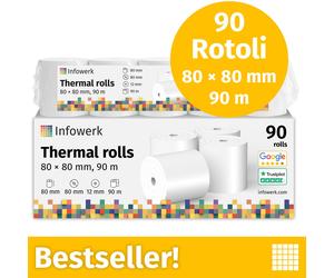 Rotoli termici per cassa 80x80x12mm 90m senza BPA PEFC 90 rotoli