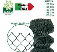 ROTOLO 25 m RETE METALLICA ZINCATA PLASTIFICATA PER RECINZIONE A MAGLIA LIBERA