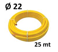 ROTOLO 25 MT - rame Ø 22 x 1 mm - rivestito in Pe stellare giallo STAR-MET - i