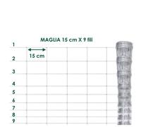 ROTOLO 50 m RETE PASTORALE METALLICA ANNODATA ZINCATA A MAGLIE DIFFERENZIATE