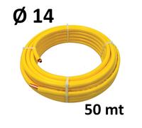 ROTOLO 50 MT - rame Ø 14 x 1 mm - rivestito in Pe stellare giallo STAR-MET - i