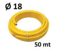 ROTOLO 50 MT - rame Ø 18 x 1 mm - rivestito in Pe stellare giallo STAR-MET - i