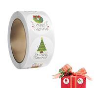 Rotolo Adesivi Natalizi per Biglietti 500 Pezzi Autoadesivi Decorativi | Rotoli Etichette Adesive Buste Feste Invernali Per Sacchetti Buste Scrivania Cartoline Biglietti Auguri