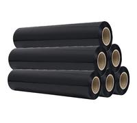 Rotolo Bobina SET 6 pellicole film estensibile NERA kg2,4 H50cm 23my per imballi