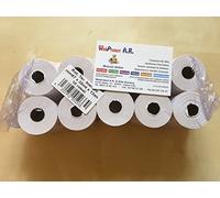 Rotolo carta termica per POS 57x20, larghezza 57mm lunghezza 20mt diametro interno 12mm conf. 10 pezzi
