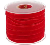 Rotolo con Nastro in Velluto, Lungo 18,3 m e Largo 10 mm, per Il Fai da Te, Decorazioni, Colore: Rosso